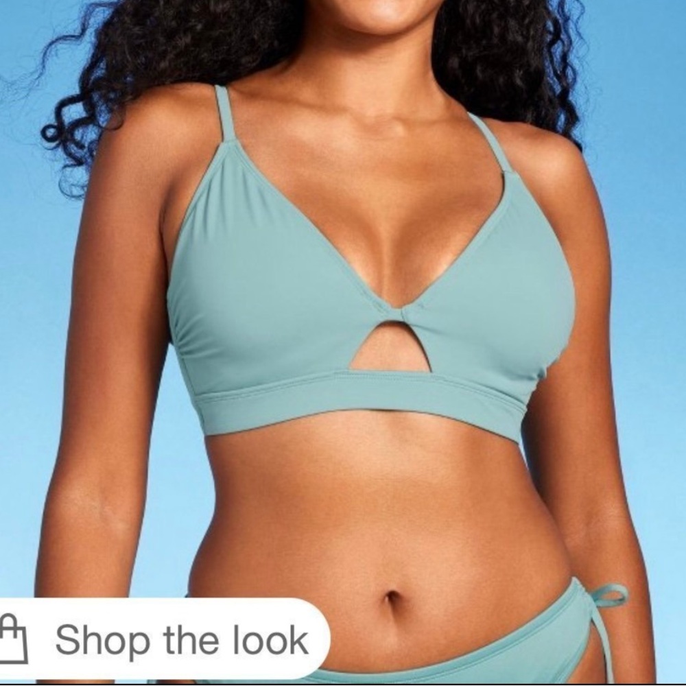 Shade & Shore bikini size medium blue green